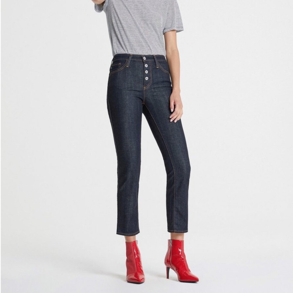 AG jeans Isabelle button up high rise crop indigo